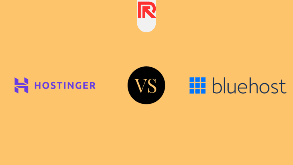 Bluehost vs Hostinger comparison chart showing features, pricing, and performance for 2025.