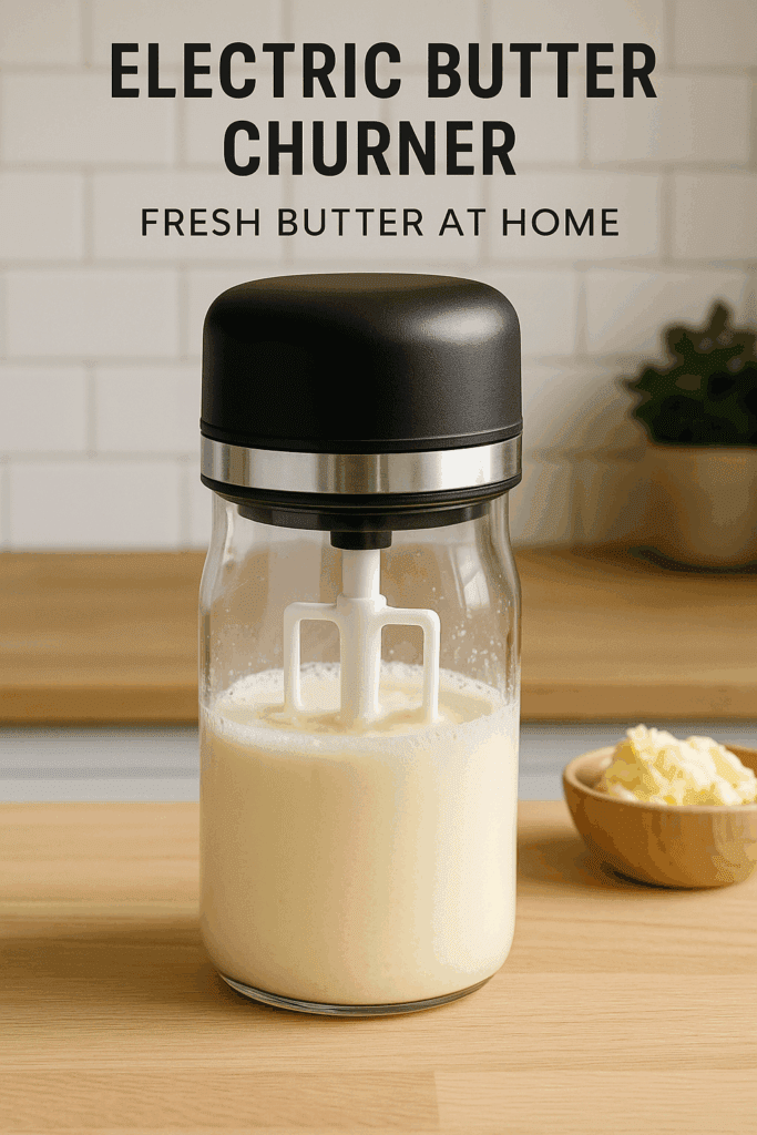A modern electric butter churner used for making butter at home