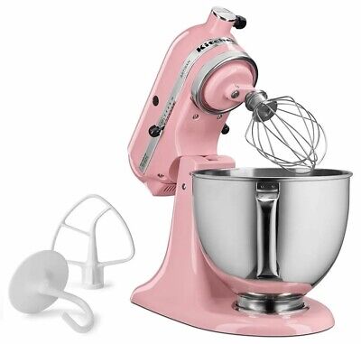 The KitchenAid Artisan 4.8 Qt Stand Mixer in Cream — durable metal body and classic design.