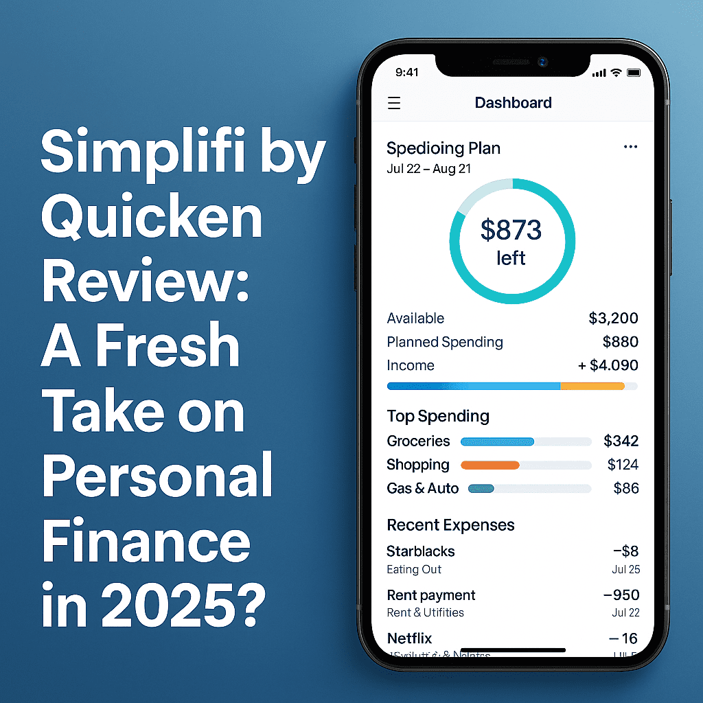 Simplifi by Quicken mobile interface showing budget dashboard
