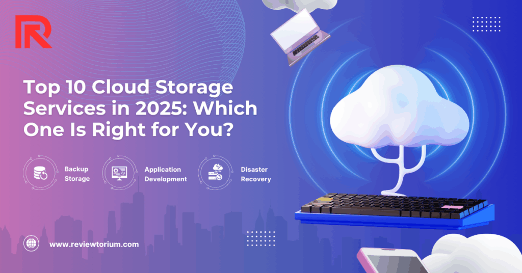Cloud storage service icons in 2025 layout